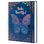 sexeeg Spiral Notebook Journal-Journal for Women-College Ruled Journals for Writing-B5 3D Butterfly Embossed Hardcover Notebooks -192 Pages Lined Paper for School, Office, 9" X 6.9"