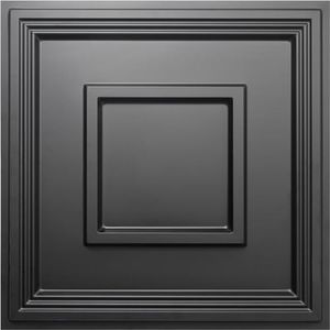 STICKGOO Black Drop Ceiling Tile 2ft x 2ft, Ceiling Panel High-Grade PVC Coverings 24 x 24in - 24 Pack Cover 96 Sq. Ft