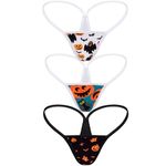 ETAOLINE Womens Sexy Low Rise G-String Thongs T-Back Panties Underwear (Halloween)