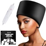 Heat Cap Hair Deep Conditioning - Heating Thermal Steamer Cap Electric Hot Treatment Cap for Natural Black Afro Hair Heated Hair Care Spa Hat for Home Use with 2 Mode Temperature Control - Black