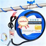 30FT Heat Tape for Water Pipes, Deicing Heating Cable, Freeze Protected -40°F with LED Manual Thermostat, Water Pipe Heating Cable IP68 Waterproof 7W/FT 110V,for Roof/RV/Water Storage Tank