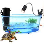 Jainsons Pet Products Blue Turtle Tank Plastic Plant Turtle Habitat Reptile Aquarium Tortoise Turtle Breeding Box Platform Medium Large Aquarium, Vivarium Turtle Basking Tank 22x14.5x8 Inch