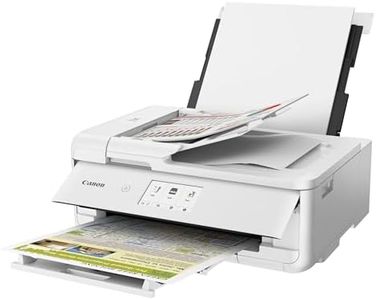 Canon PIXMA TS9551Ca Drucker Farbtintenstrahl Multifunktionsgerät DIN A4 A3 (Drucker A3, Scanner, Kopierer, 5 Separate Tinten, WLAN, LAN, Print App, 2 Papierzuführungen, Duplexdruck) weiß