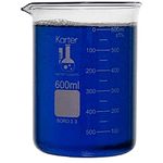 600ml Beaker, Low Form, Borosilicate 3.3 Glass, Double Scale, Karter Scientific 232T4 (Single)