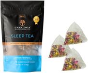 D’Amazonia Sleep Tea | Award Winner | 100% Natural | A Blend of 14 Herbs and Fruit | Chamomile, Hibiscus, Lemon Balm | 1 Pack of 20 Pyramid Tea Bags | Calm Tea | Night Tea