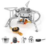 Jalann Camping Gas Stove, Portable Camping Stove Outdoor, 3500W Windproof Fishing Gas Stove with Piezo Ignition, Single Head Camping Gas Burner for BBQ, Hiking, Camping, Trekking, Picnic