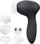 Face Scrubber | Facial Cleansing Brush Exfoliator Skin Care Beauty Products Powered Electric Wash Exfoliating Skincare Women Spin Cleanser Tools Cleaning Scrub Washer Self Care (Onyx)