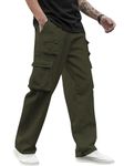 Lymio Men Cargo || Men Cargo Pants || Men Cargo Pants Cotton || Cargos for Men (Cargo-38-41) (XL, Green)