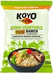 Koyo Ramen Soup, Asian Vegetable Reduced Sodium, Made With Organic Noodles, No MSG, No Preservatives, Vegan, 2.1 Ounce Per Package (12 Pack)