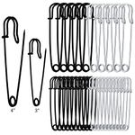 30PCS Large Safety Pins, 4" and 3" Heavy Duty Safety Pins Assorted, Big Safety Pins for Clothes, Stainless Steel Spring Lock Pins Blanket Pins for Crafts, Extra Large Safety Pins for Skirts, Kilts