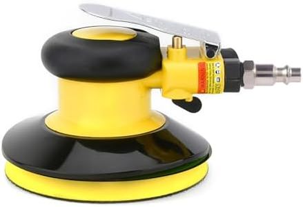 Professional Air Random Orbital Palm Sander, Dual Action Pneumatic Sander, Low Vibration, Heavy Duty … (5-inch Yellow)