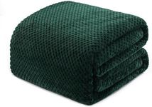 Exclusivo Mezcla Fleece Bed Blanket Queen Size, Super Soft and Warm Blankets for Couch, Sofa and Bed Waffle Textured, Cozy, Fuzzy and Lightweight, Forest Green, 230x230 CM