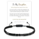 I Love You Morse Code Bracelet, Adjustable Personalized Inspirational Magnetic Bracelets, School Season Gift (black, daughter)