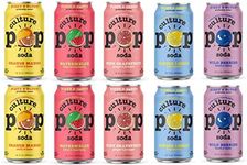 Culture Pop Sparkling Probiotic Soda 5 Flavor Variety Pack 40 Calories per can, Vegan, Non-GMO | 12 Fl Oz Cans Pack of 10