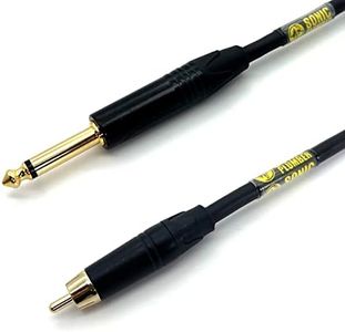 Sonic Plumber Black and Gold RCA to 6.35mm (1/4 inch) Jack Interconnect Cable with Cable Tie (1 meter)