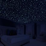 808 PCS Glow in The Dark Stars for Ceiling, Glowing Wall Decals Decor Stickers,(404 Pcs Green and 404 Sky Blue)3D Adhesive Dots Decor Starry Sky Decor for Kids Bedroom or Birthday Gift