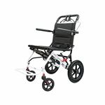 VMS Careline Airlite Lightweight Foldable Travel Wheelchair | Portable Transit Wheelchair for Elderly & Patients | 9.8kg Steel Frame | 12" Honeycomb Wheels | Attendant Brakes & Seat Belt | 100kg Capacity