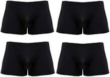 Yateen Men's Traceless Underwear Ice Silk Boxer Brief 4-pack Black XX-Large