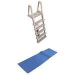 CONFER 6000X Heavy Duty Aboveground In-Pool Swimming Pool Ladder 48"-54" + Pad