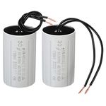 PATIKIL CBB60 30uF Running Capacitor, 2pcs AC 450V 2 Wires 50/60Hz Cylinder 70x42mm for Water Pumps, Washing Machines Motor Start