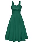 Belle Poque Women Prom Party Dress Sleeveless Plus Size Elegant Summer Beach Dress Dark Green XXL