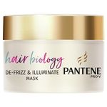 Pantene De-frizz & Illuminate Hair Mask, For Frizzy Or Dry And Coloured Hair, With Hyaluronic Acid, Omega 9 And Pro-V Blend Reconstructing Mask, Helps To Repair Damage, 160 ml