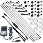 Litever Under Cabinet Light, 6 PCS 20 Inches Flexible LED Strips with Power Adapter, 24W,1800 Lumen, Daylight 5000K. Suitable for Kitchen Cabinets, Counters, Under Shelf, Closets (6-Strip-5000K)