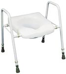 Aidapt Height and Width Adjustable Bariatric Free Standing Raised Over Toilet Seat with Arm Supports, Wipe Clean and Slip Resistant Feet Already Assembled Aid