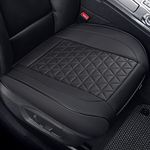 Black Panther Luxury PU Leather Car Seat Cover Cushion Front Seat Bottom Protector,Compatible with 90% Vehicles (Sedan SUV Truck Van MPV), Triangle Quilting Design - 1 Piece,Black (21.26×20.86 Inches)