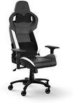 Corsair T1 RACE Gaming Chair (2023) – Racing-Inspired Design – Comfortable Leatherette Exterior – Steel Construction – 4D Armrests – Black/White