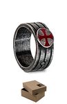 Assassin's Creed Templar Ring Official Ubisoft Collection by Ubi Workshop (Medium, Silver)