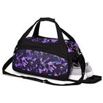 Kuston Sports Gym Bag with Shoe Compartment&Wet Pocket,Travel Duffel bag,Weekend Bag,Workout Bag Suitable for Men and Women, purple, One_Size