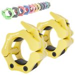 WARM BODY COLD MIND - Premium Reinforced Olympic Barbell Clips - 2 inch / 50mm - Barbell Collars, Weight Clips for Bars, Barbell Clamps for Olympic Bar, Gym Weightlifting Fitness Crossfit