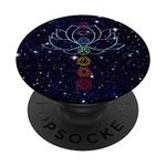 PopSockets Bohemian Namaste Zen Yoga Lover Gift Lotus Flower Chakras PopSockets PopGrip: Swappable Grip for Phones & Tablets