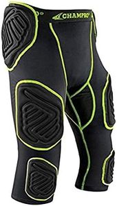 CHAMPRO Boys Bull Rush 7-Pad Compression Girdle, X-Large, Charcoal, Black Inset