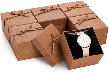 6 Pack Small Gift Boxes with Lids and Velvet Pillow for Jewelry, Presents, Bracelets, Necklaces (3.5 x 3.5 in)