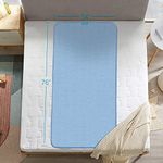 SPRINGSPIRIT Hospital Bed Pads 34'' x 76'' (1 Pack) , Non-Slip Waterproof Sheet and Mattress Pad Protector,Washable Bed Wetting Incontinence Cover, Pads for Kids,Adults, Elderly Seniors, Single,Blue