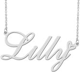 Silver Lilly Name Necklace Heart Ch