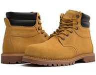 kingshow Men's Work Boots, Wheat, 12