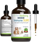 Pet Wellbeing Immune Sure for Dogs & Cats - Supports Normal Immune Defenses, Gut Flora Balance, Andrographis, Echinacea, Vitamin C, Zinc - Herbal Supplement 4 oz (118 ml)