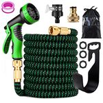 75FT Garden Hose Pipes with 10 Modes Water Spray Gun Flexible Expandable Hose Pipe Expanding Anti-Leakage Hose Pipes with Connector/Spray Gun/Hose Set Water Pipes for Garden Car Pet Cleaning(75ft)