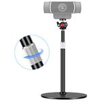 Nycetek Webcam Tripod Stand for Desk: Webcam Stand for Logitech Brio | C920 | C922 - Height & Angle Adjustable Desktop Tripod for Light & 1/4" Thread for Live Streaming | Video Calling