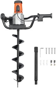 VEVOR Electric Post Hole Digger, 5.71 in Auger Bit with 1500W Powerful Motor, 140 RPM Alloy Steel Earth Auger Drill Bit with 10.24 in Extension Rod, for Post Hole Digging, Drilling & Tree Planting