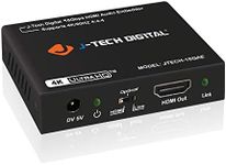 J-Tech Digital 18Gbps Digital/Analog Audio HDMI Embedder Inserter Support 4K@60Hz 4:4:4 HDR CEC HDCP2.2/1.4 with TOSLINK Optical 3.5mm Audio Input options [JTECH-18GAE]