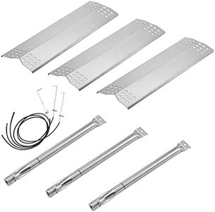 YIHAM Grill Replacement Parts for Kitchenaid 3 Burner 720-0787D 720-0953 Gas Grills, 3 PCS Heat Shield Plate + 3 PCS Grill Burner Tube + 3 PCS Grill Igniter Wire, Stainless Steel, 16 1/2 inch, KZ982