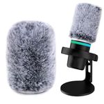 YOUSHARES Furry Windscreen Microphone Cover with HyperX Duo Cast Microphone, Professional Pop Filter Designed for HyperX Duo Cast Mic for Filter Ambient and Breathing Winds