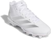 adidas Men's Adizero Impact.2 Spark Molded Football Sneaker, White/Silver Metallic/White, 10