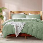 Sofrito Microfiber Ultra Soft Wrinkle Free Duvet Cover/Comforter Cover/Quilt Cover/Blanket Cover with Solid Zipper Closure & Four Corner Ties (Single - 61"x91" - Inches) - Olive Green