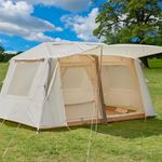 6-8 Person Inflatable Camping Tent with Rainfly,2 Rooms Double-Layer Air Tent Waterproof Glamping Tents for Camping, Easy Setup Blew Up Tents for Family,Inflatable Tent House with Large Vestibule