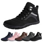 Womens Mens Winter Barefoot Boots Shoes Warm Minimalist Wide Toe Box Snow Boots Zero Drop Sole Water Resistant Outdoor Hiking Ankle Booties